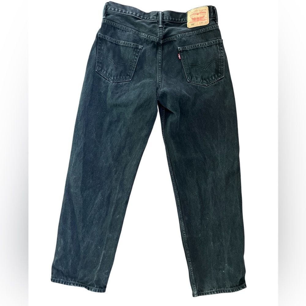 Levi's 550 Black Jeans Size 34 Relaxed Fit Vintage Classic Look